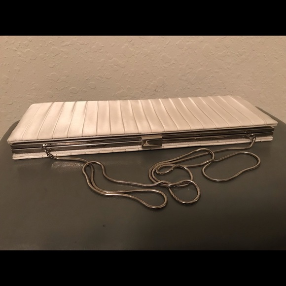 Ivory Satin Clutch - Picture 1 of 5